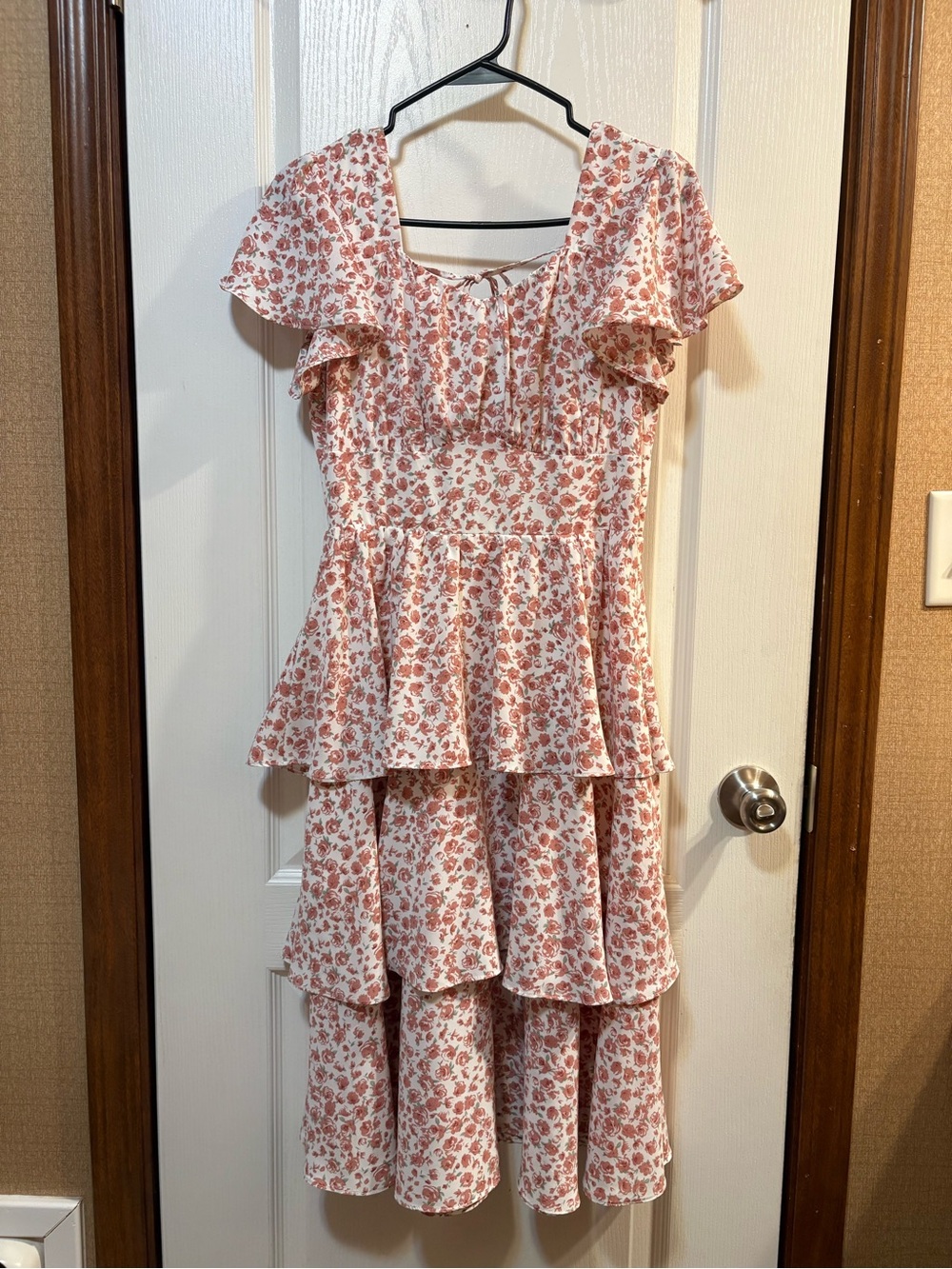 Belle Poque Floral Tiered Dress in Blush Rose